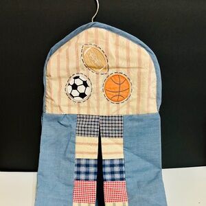 Vintage Kidsline All Star Sports Themed Nursery Hanging Diaper Stacker Holder